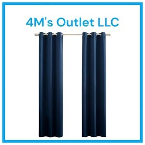 Blue Grommet Curtain Panel